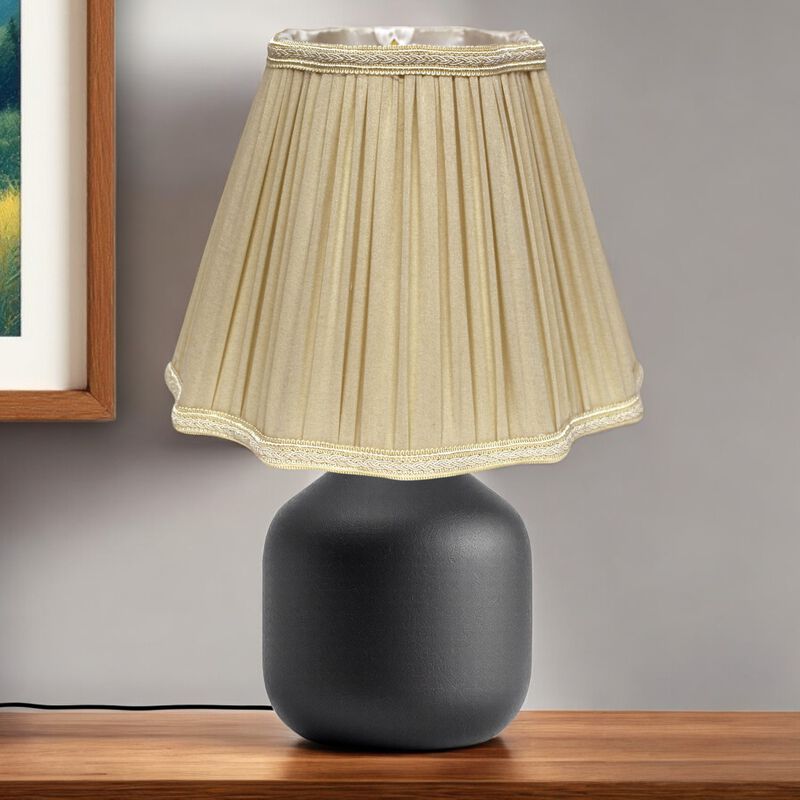 Hivvago 16" Pearl Grey Slanted Fancy Square Shantung Lampshade