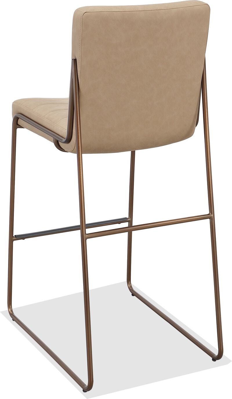 Madison Metal Frame Bar Stool in Honey Synthetic Leather