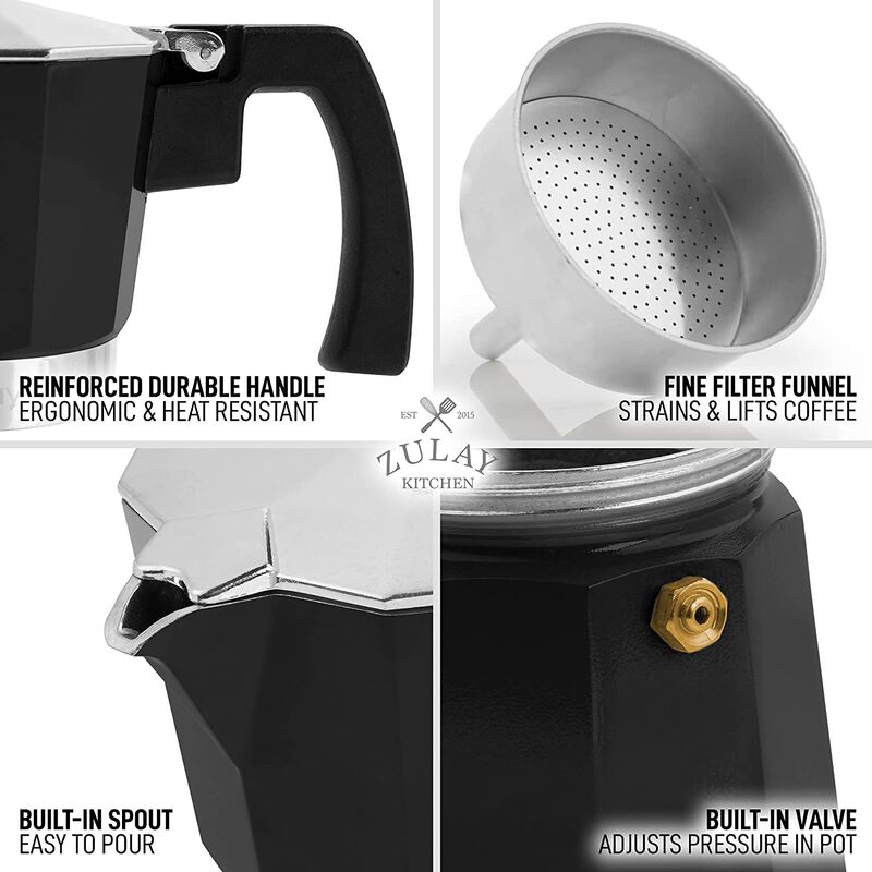 Classic Italian Style Espresso Cup Moka Pot - 3 Cups