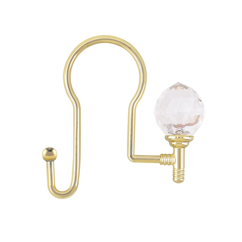 Zinc Double Shower Curtain Hooks, Set of 12 image number 0