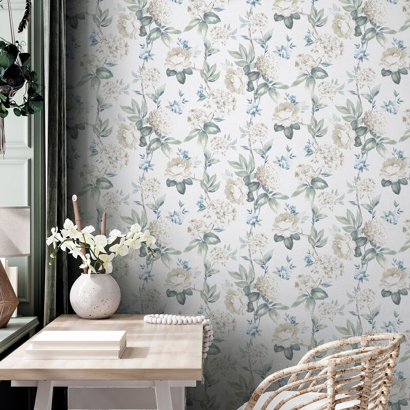 Atley Light Green Floral Wallpaper image number 3