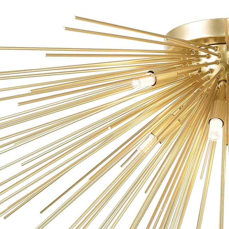 CWI Lighting Savannah 8 Light Flush Mount With Gold Leaf Finish