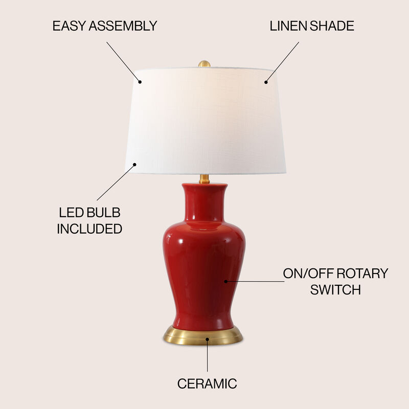 Julian Traditional Classic Ceramic Urn LED Table Lamp