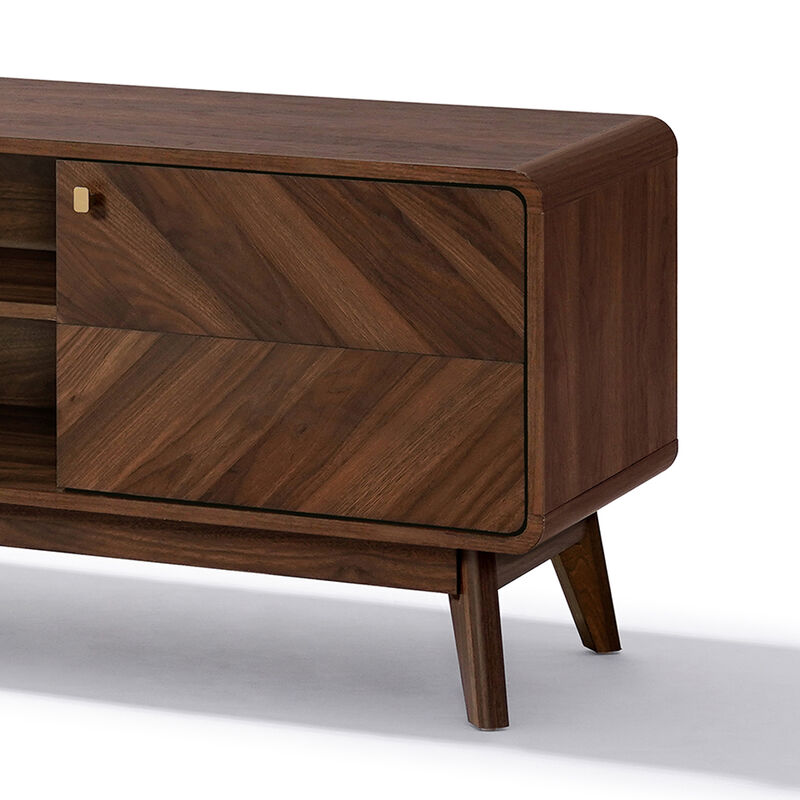 63" Centro Wood TV Console with Tapered Legs image number 4