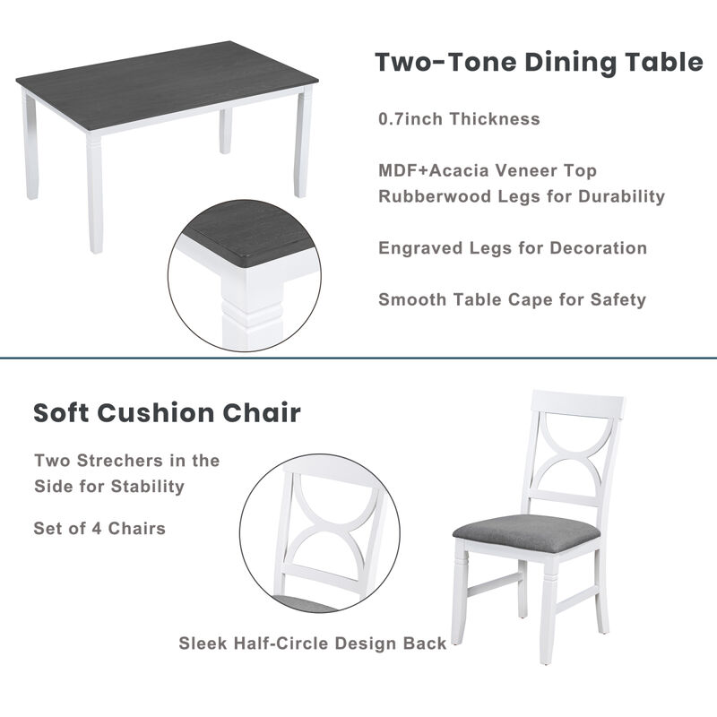 Streamdale 6-Piece Dining Table Set with Upholstered Seating image number 6
