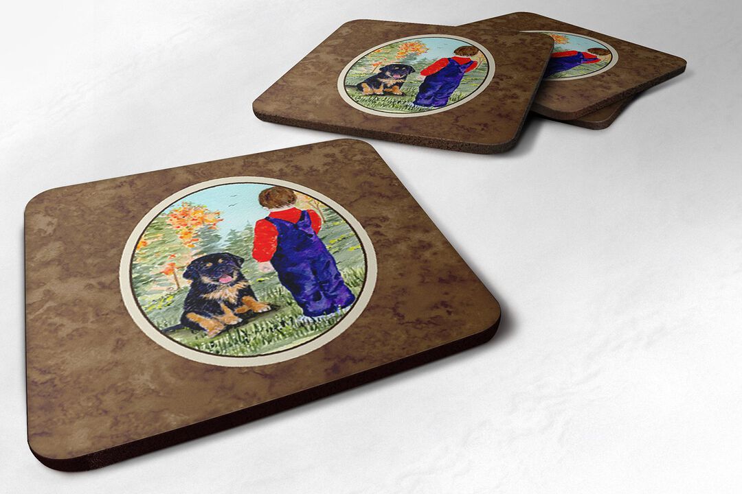 Caroline's Treasures SS8548FC Tibetan Mastiff Foam Coasters (Set of 4), 3.5 H x 3.5 W, Multicolor