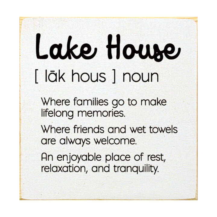 Lake House Definition Wooden Wall Sign for Cabin Decor