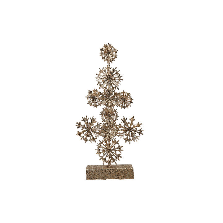 Champagne Glitter Iron Tree Sculpture