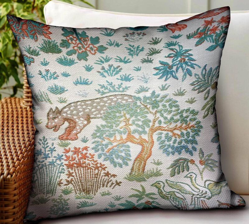 Plutus Brands Wild Jungle Multi Animal Motif Luxury Outdoor/Indoor Throw Pillow image number 1