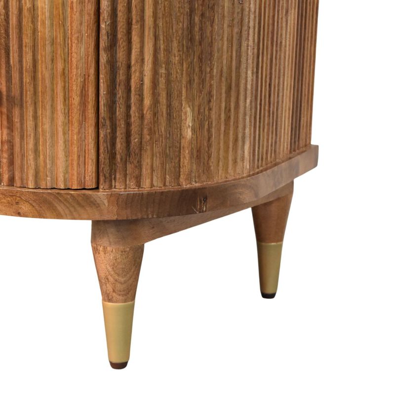 Artisan Furniture Solid Wood Curved 2 Drawer Bedside, Brown image number 5