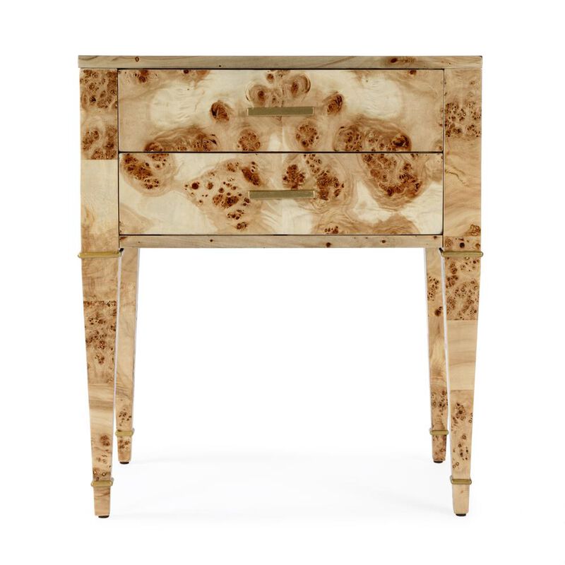 Butler Specialty Kai 2 Drawer End Table, Light Brown