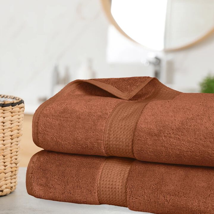 Egyptian Cotton Plush Bath Sheet Set of 2, Soft Absorbent Towels