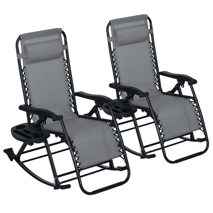 Hivvago 2-Pack Foldable Zero Gravity Rocking Chairs
