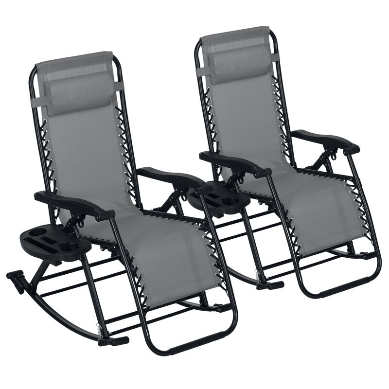 Hivvago 2-Pack Foldable Zero Gravity Rocking Chairs image number 0