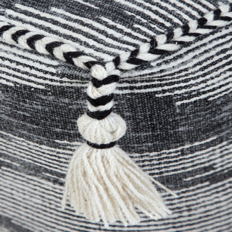 Versatile Cotton Blend Ottoman for Seating, Footrest, or Home Accent