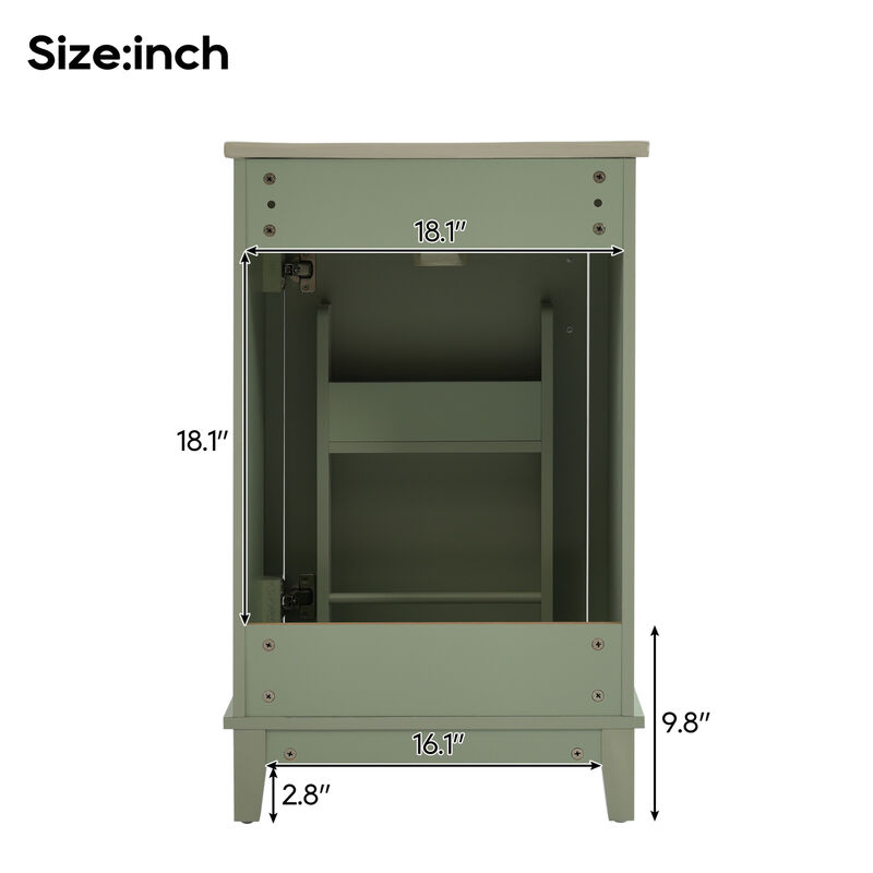 ELEMENT ACE Modern Compact Bathroom Vanity Cabinet with Ceramic Basin and Ample Storage Space image number 8