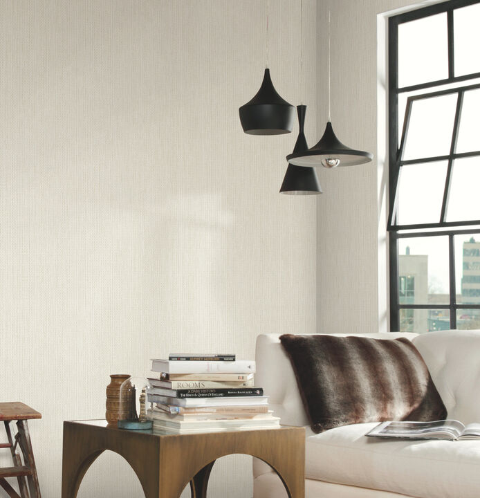 Petite Metro Tile Ivory Wallpaper