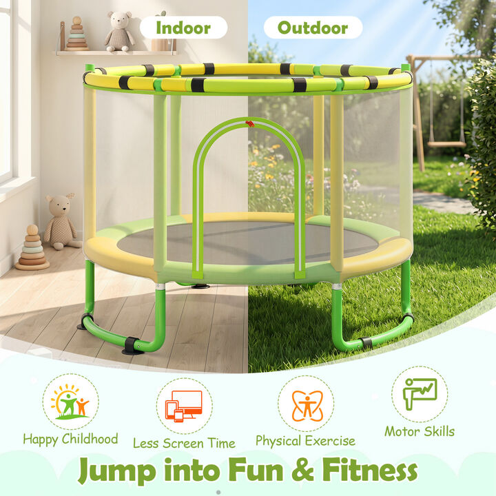 Kids 6 in 1 Trampoline with Gymnastics Bar for Toddler Indoor Outdoor Play