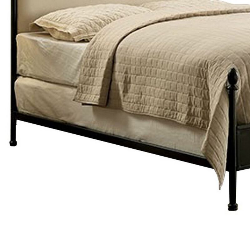 Transitional Queen Size Bed , Black-Benzara