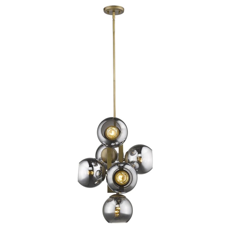 Hivvago Lunette 6-Light Aged Brass Pendant