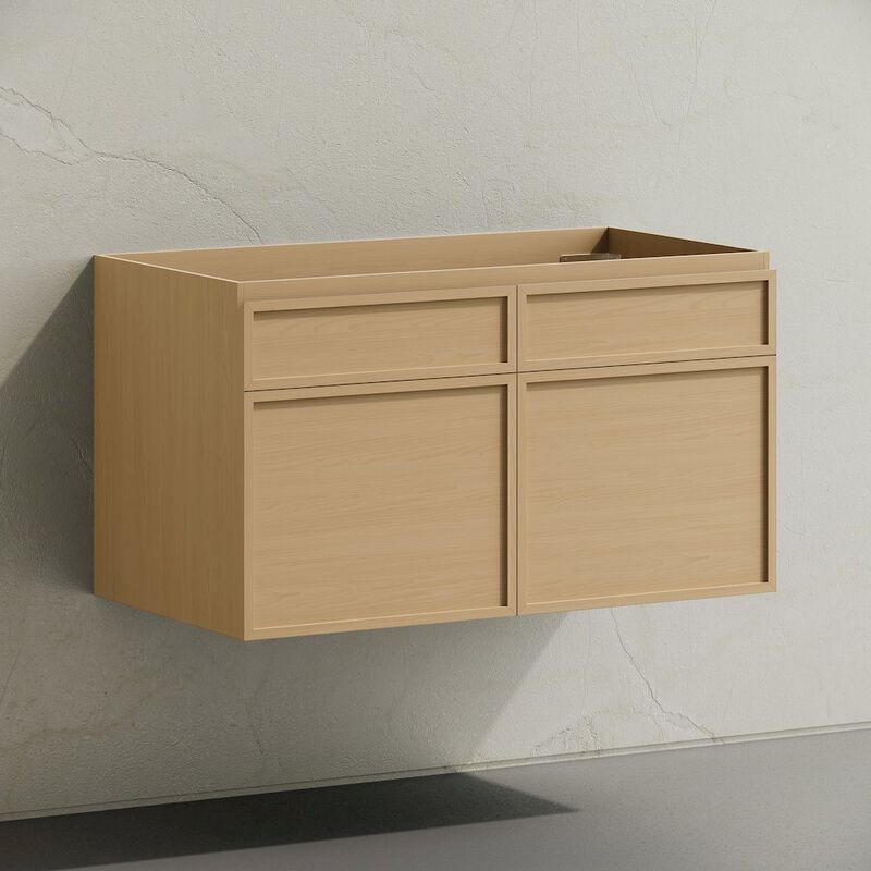 St. Tropez 36" Wall-Mounted Bathroom Vanity Cabinet without Top in Natural Oak image number 2