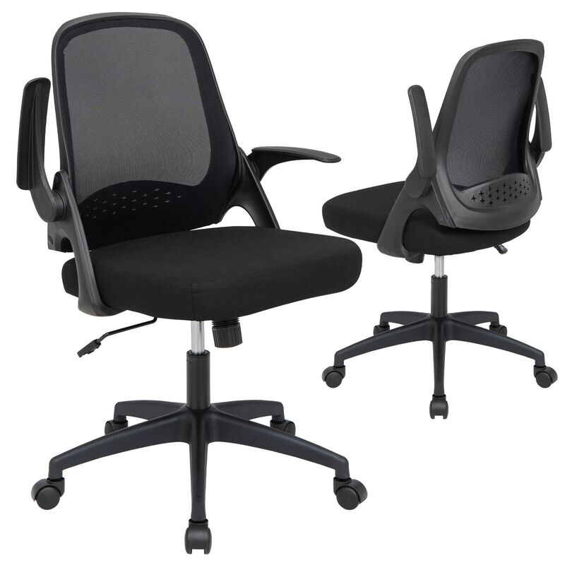 Adjustable Mesh Office Chair Rolling Computer Desk Chair with Flip-up Armrest