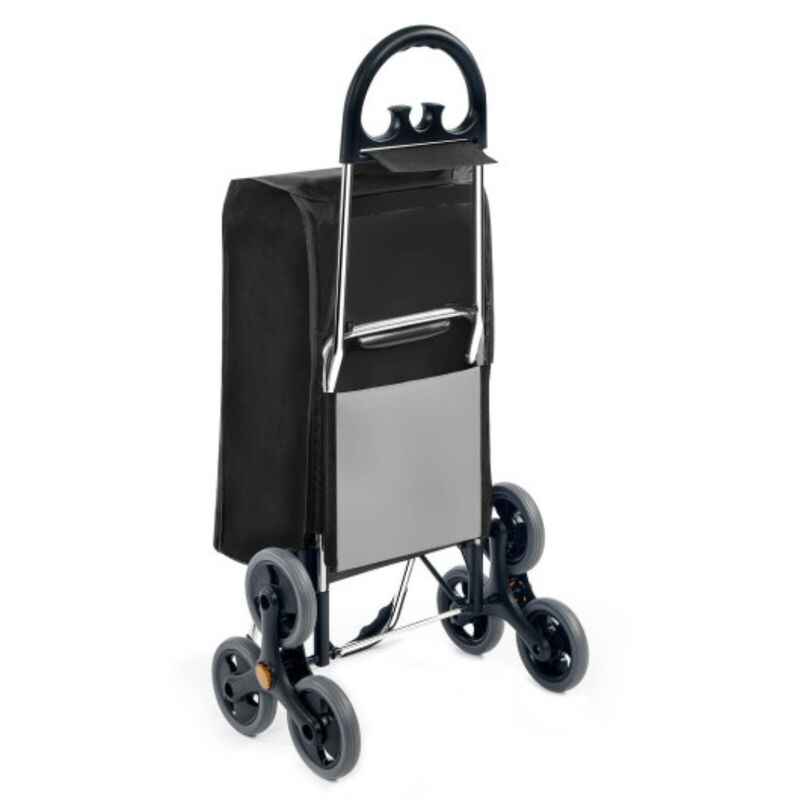 Folding Stair Climbing Shopping Cart with Removable Bag and Handle