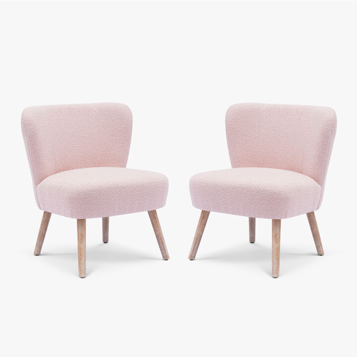 WestinTrends 25" Wide Upholstered Boucle Accent Chairs Set of Two