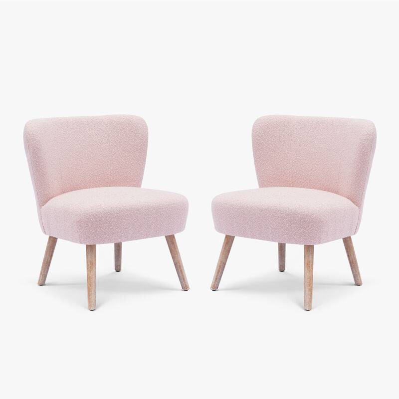 WestinTrends 25" Wide Upholstered Boucle Accent Chairs Set of Two