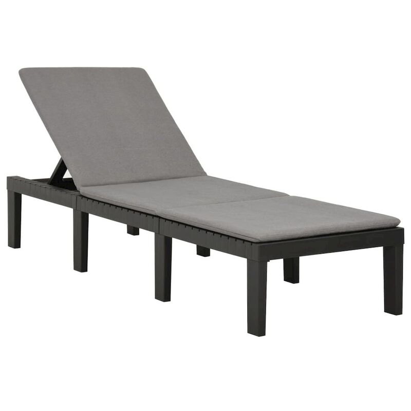 Sunlounger Anthracite Plastic Large Multi-Position Backrest