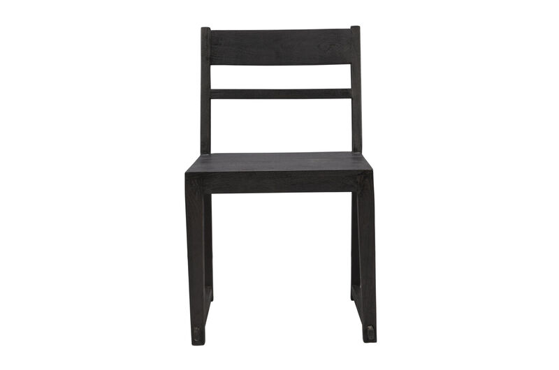 HomeRoots Set of Two Dark Gray Ladder Back Dining Side Chairs image number 2