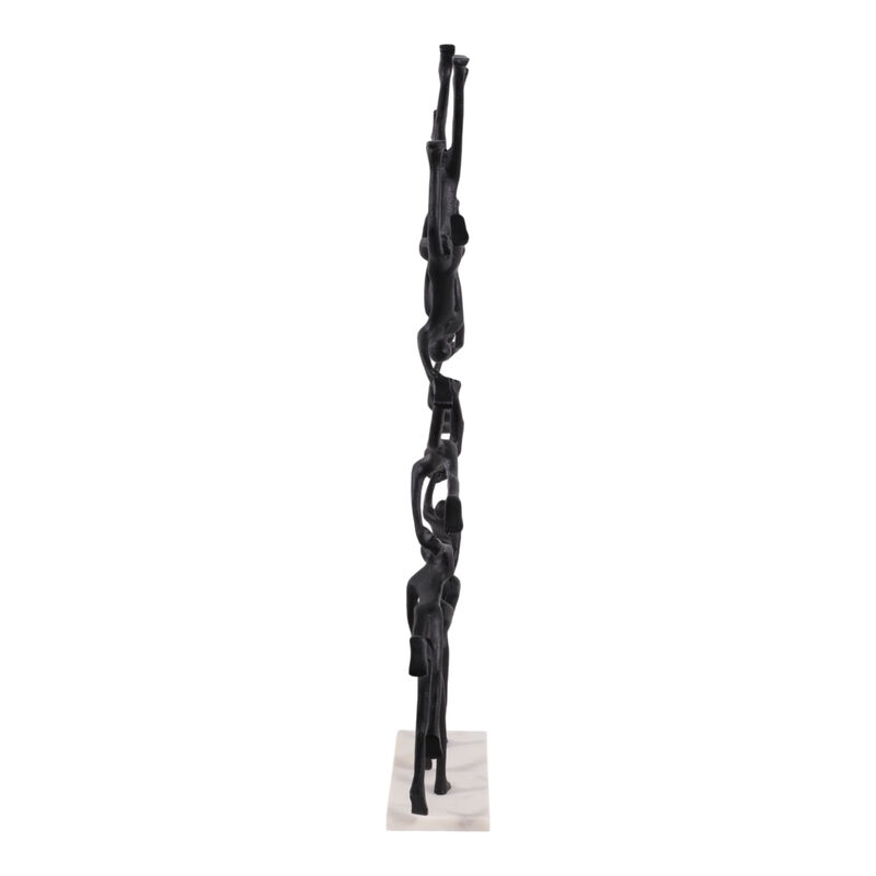 32x31" Men Walking In Ring Sculpture, Black/white image number 2