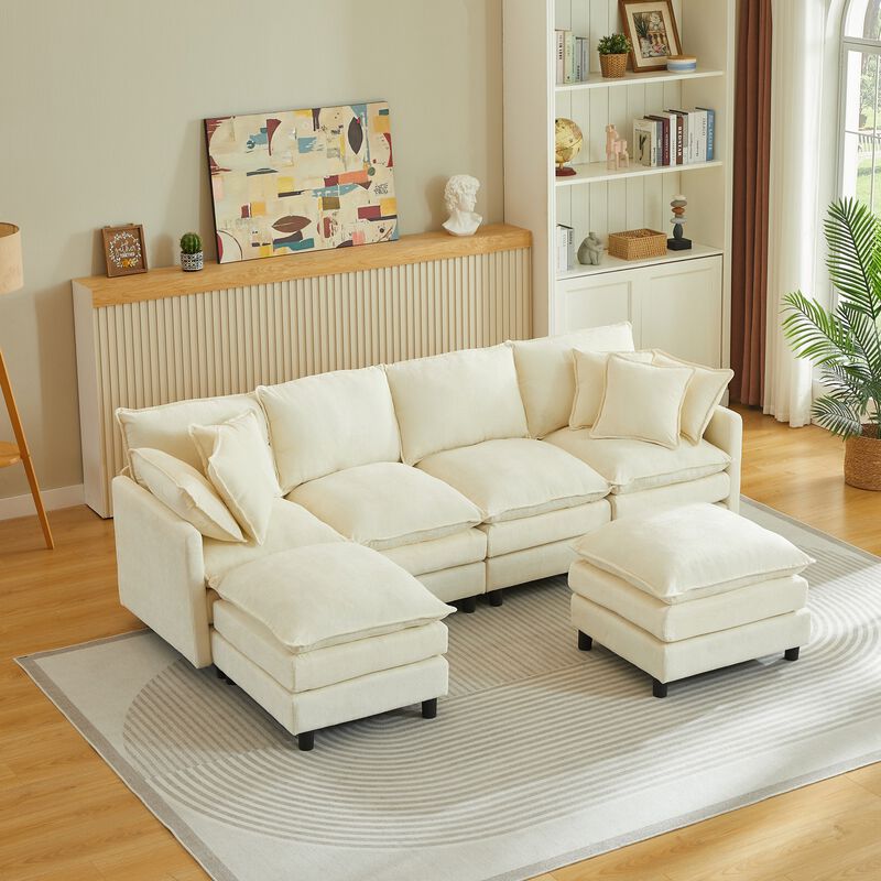 Cusppo Chenille Cloud Modular Sectional Sofa image number 3