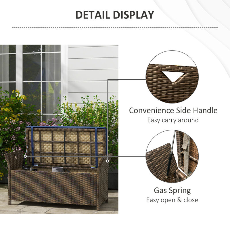 Hivvago 2-in-1 Rattan Patio Bench with Storage image number 6