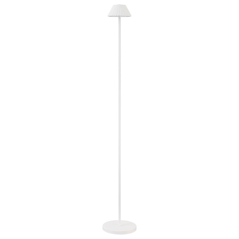 Mallory 44" Modern Minimalist Indoor/Outdoor Iron Pleated Shade Rechargeable/Cordless Dimmable Integrated LED Floor Lamp