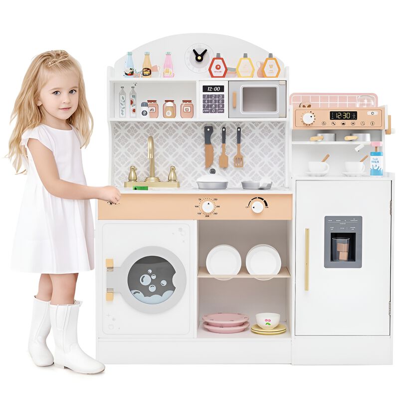 Kitchen Playset with Coffee Maker and Accessories for Kids Pretend Play Toy Set