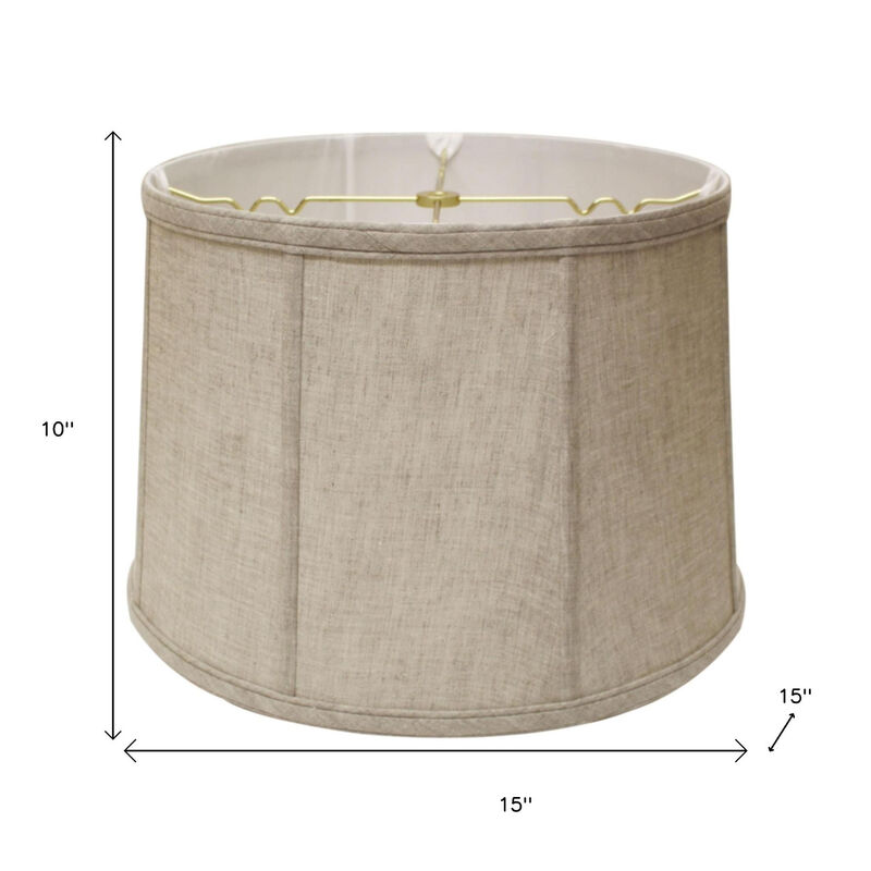 HomeRoots Cream Linen Drum Lamp Shade image number 3