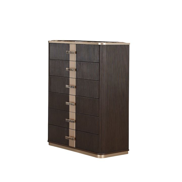 Michael Amini West Kensington Highboy Chest Medium Espresso