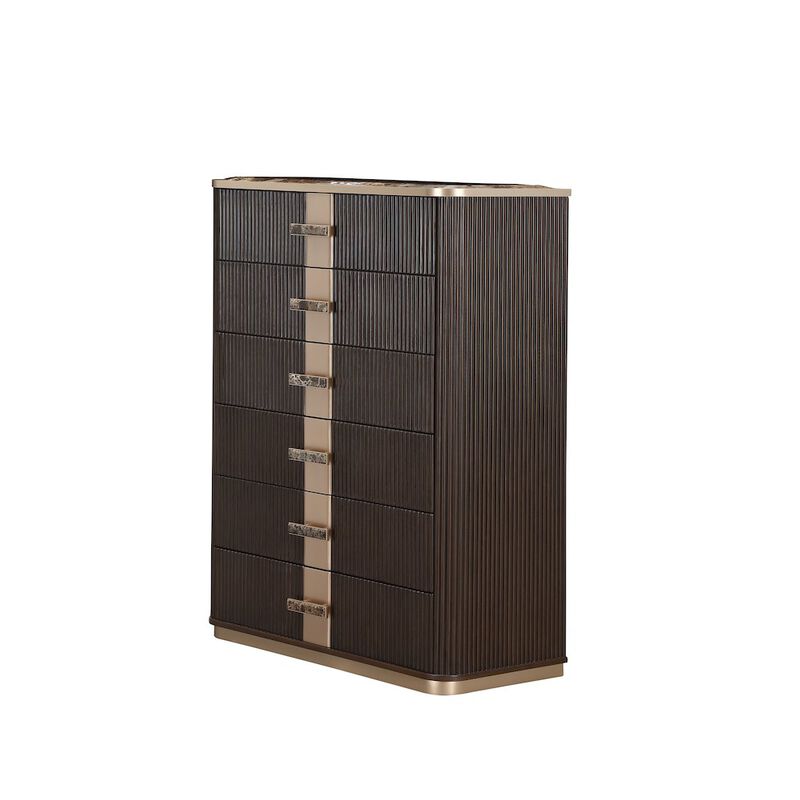 Michael Amini West Kensington Highboy Chest Medium Espresso