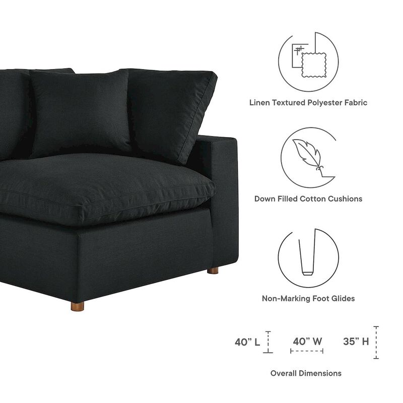 Modway Commix 6-Piece Modern Fabric Overstuffed Sectional Sofa in Pure White image number 1