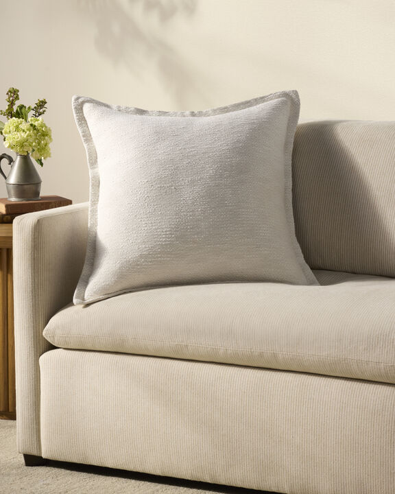 Morris White 22''x22'' Cover w/ Down Pillow