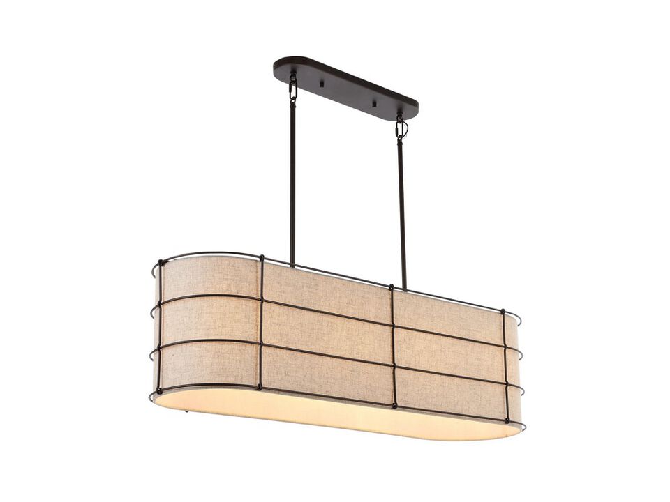 Chadwick 4-Light Rustic Farmhouse Iron Linear LED Pendant