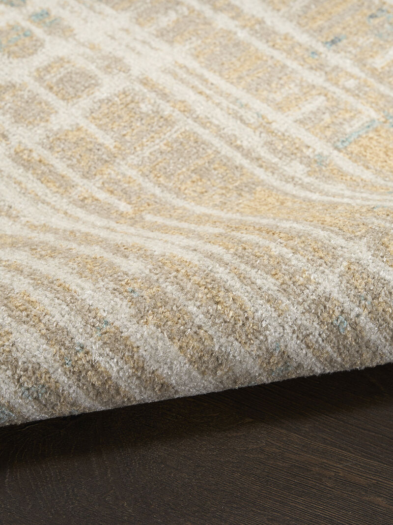 Washable Decor WSD07 Beige/Blue 2' x 6' Rug