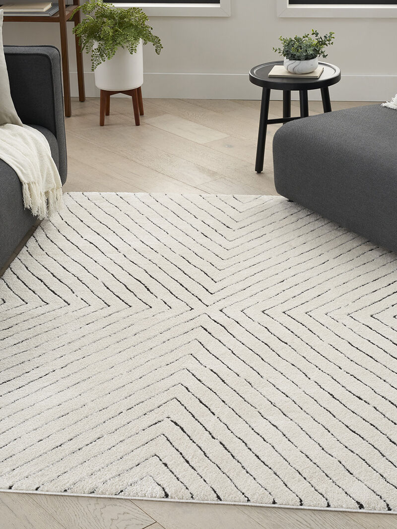 Modern Comfort MNC01 Ivory/Black 9' x 12' Rug