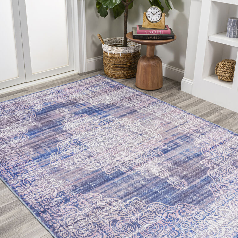 Regis Bohemian Medallion Machine-Washable Area Rug