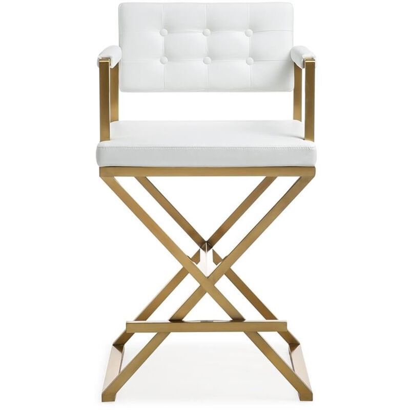 Tov Furniture Director Steel Counter Stool, Standard, White image number 3