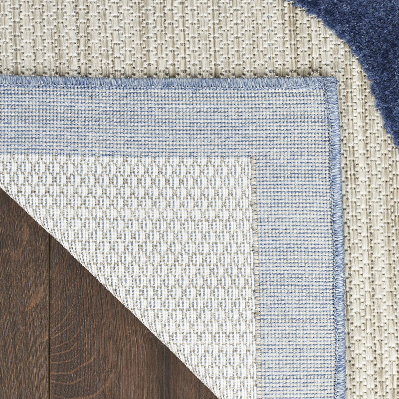 HomeRoots 6' Blue And Gray Floral Indoor Outdoor Runner Rug image number 4