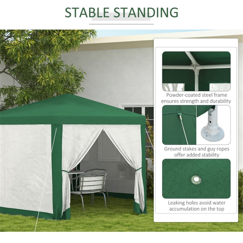 Portable Party Tent Easy-Setup Outdoor Canopy for Garden, Patio