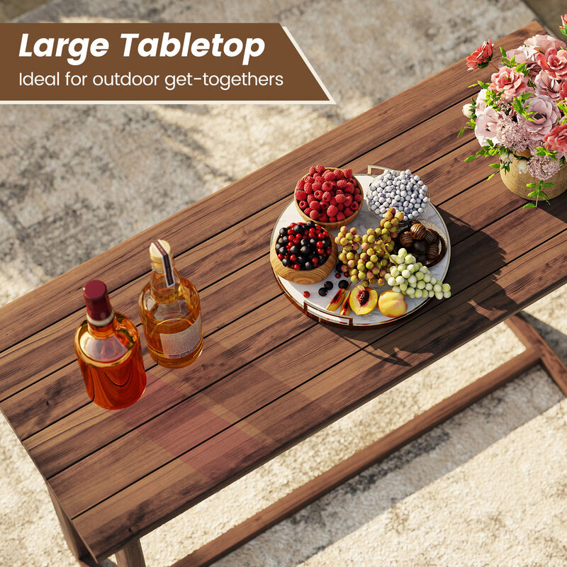 Outdoor Bar Table with Slatted Surface for Garden or Deck-Natural image number 6