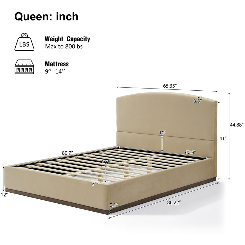 Christopher Knight Home Lombard Modern Velvet Upholstered Bed with Thick Headboard image number 2